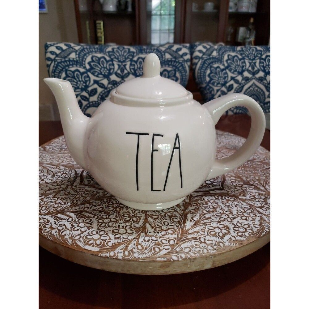 Rae Dunn Large Ceramic White TEA Pot New